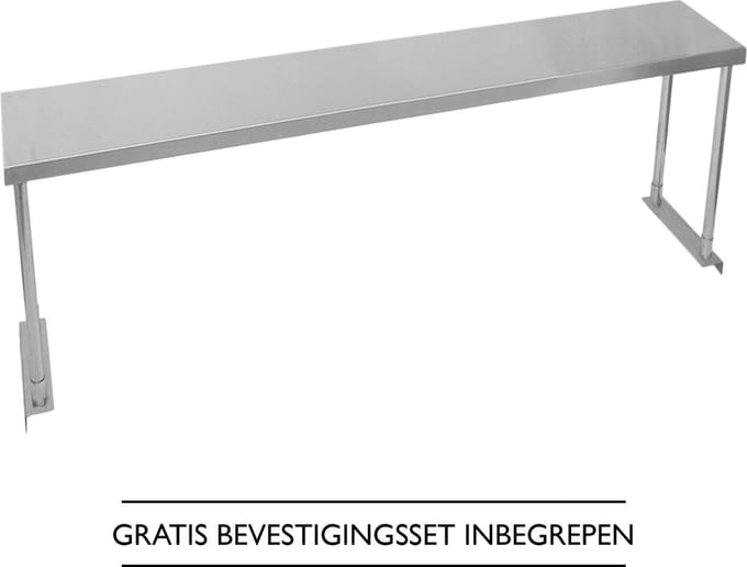 Bovenschap werktafel - roestvrijstaal - 180 cm - 100kg capaciteit