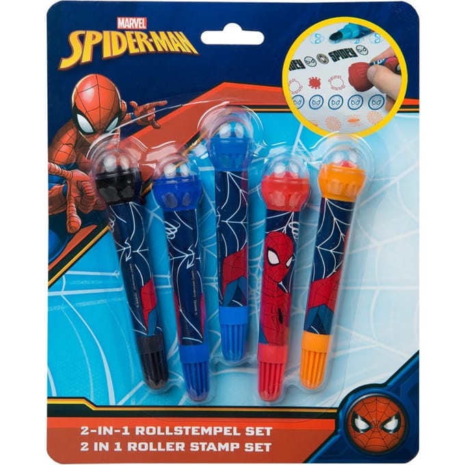 Spiderman Stiften met rolstempel