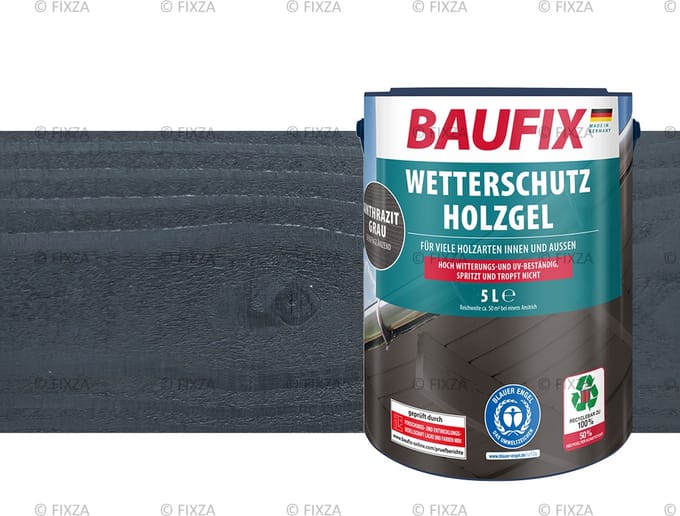 BAUFIX Houtbeschermende Gel- Beits antraciet grijs 5 Liter