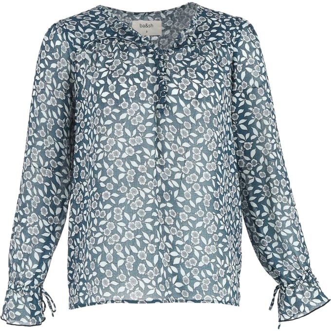 Ba&sh Beatrix bedrukte blouse van polyester in blauw.