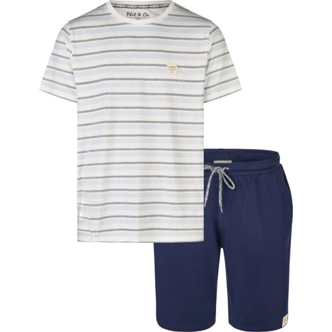 Phil & Co Heren Shortama Korte Pyjama Set Gestreept - Maat M