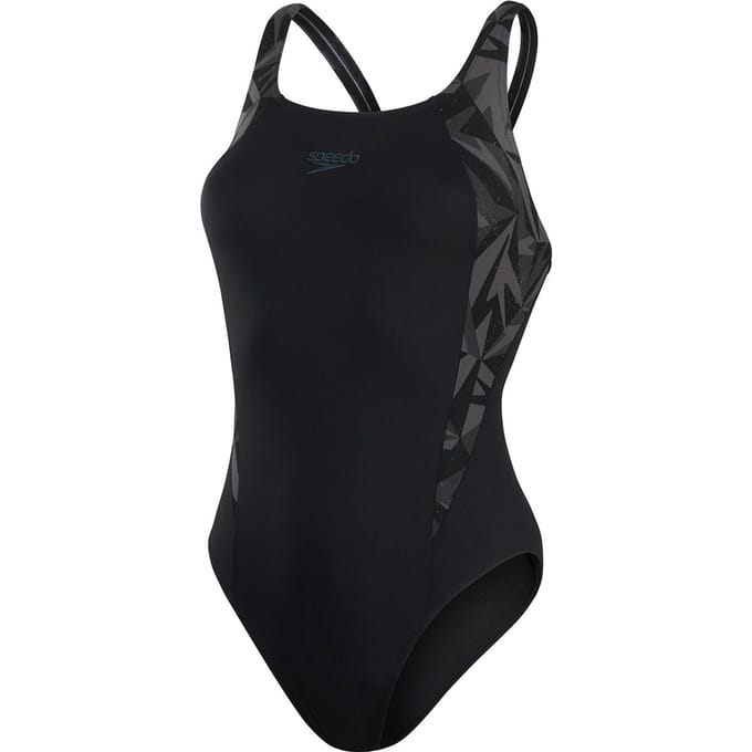 Speedo Hyper Boom Splice Muscleback Dames - Zwart / Grijs - maat 34