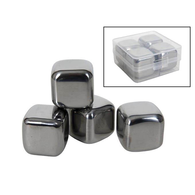 EliteCool - RVS Koelblokjes Set - Herbruikbaar - Smeltvrij - 4 Stuks -