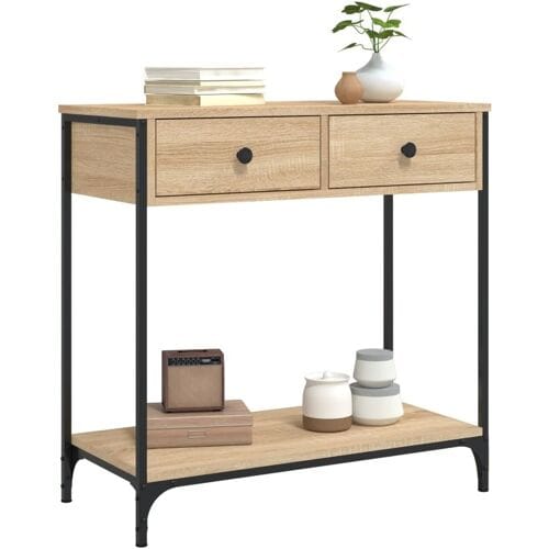 vidaXL - Wandtafel - 75x34,5x75 - cm - bewerkt - hout - sonoma - eikenkleurig