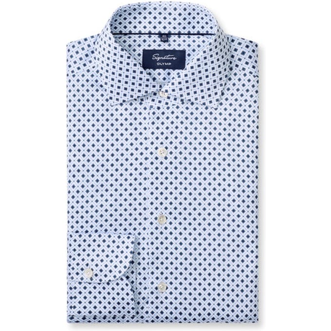 OLYMP Signature Overhemd, Tailored Fit, Signature Kent, Bleu