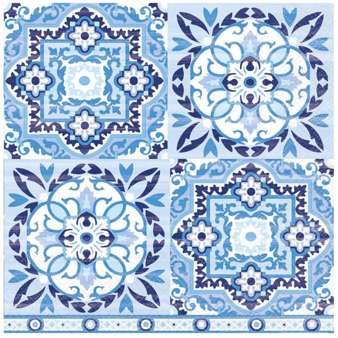 Lunch Servetten - Tiles Blue