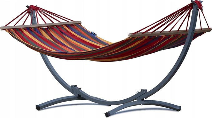 Hangmat met standaard - 1 persoons - EXTRA STABIEL frame tot 120 kg - Compact