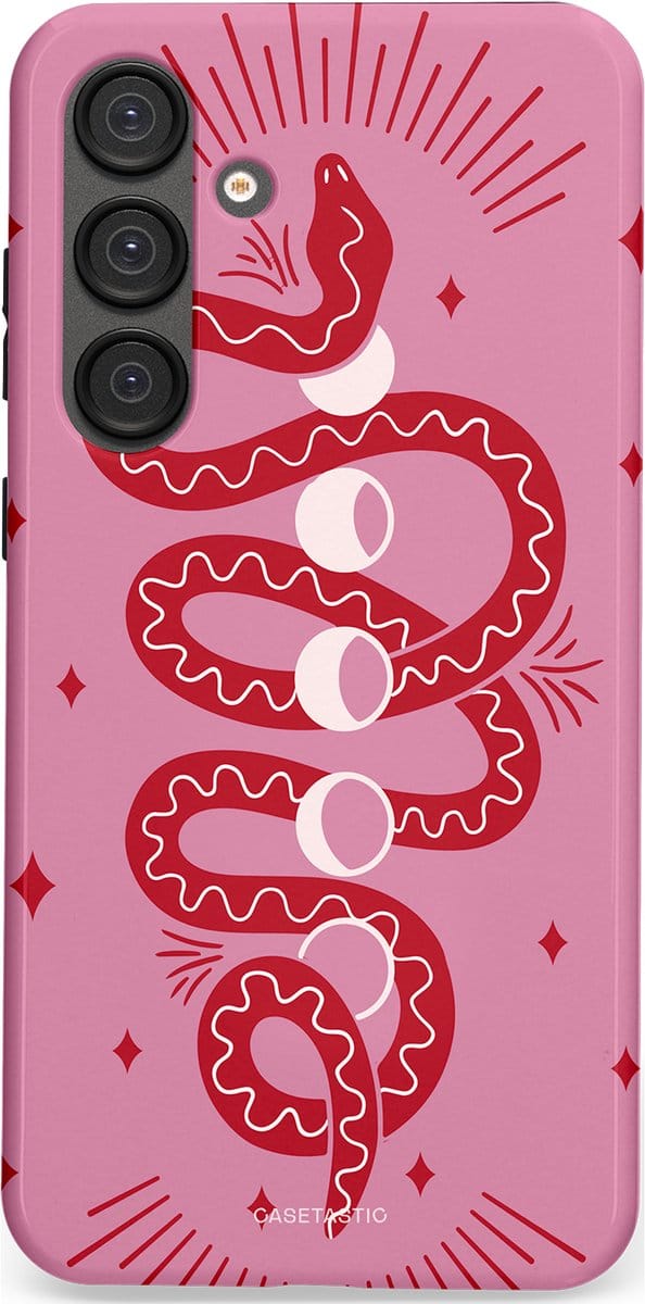 Casetastic hoesje geschikt voor Samsung Galaxy S25 Plus - Dubbellaagse bescherming - Eclipseslang - Fashion Case - Lila Koraal