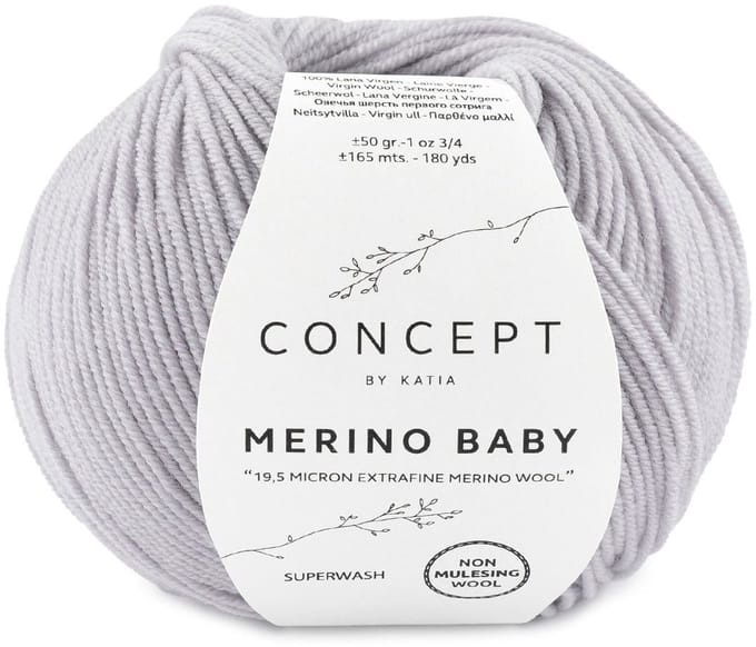 Katia Concept Merino Baby - 55 parelgrijs - Wol Garen