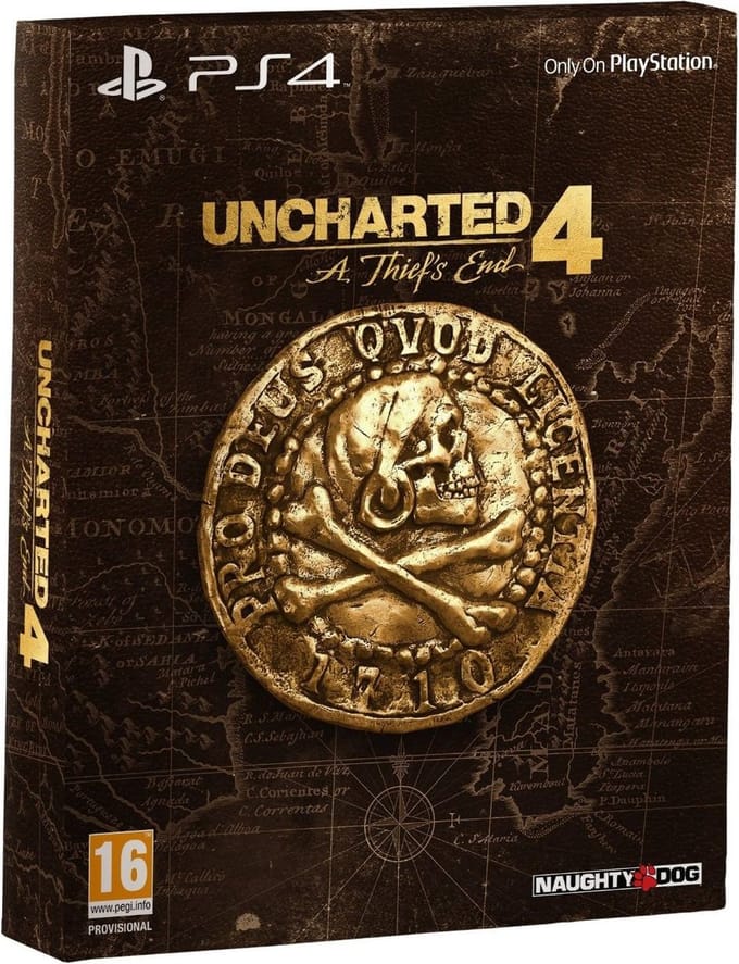 Uncharted 4: A Thief's End - PS4 - EN/FR/PT/AR Bundle Cover. Afspeelbaar in het Engels