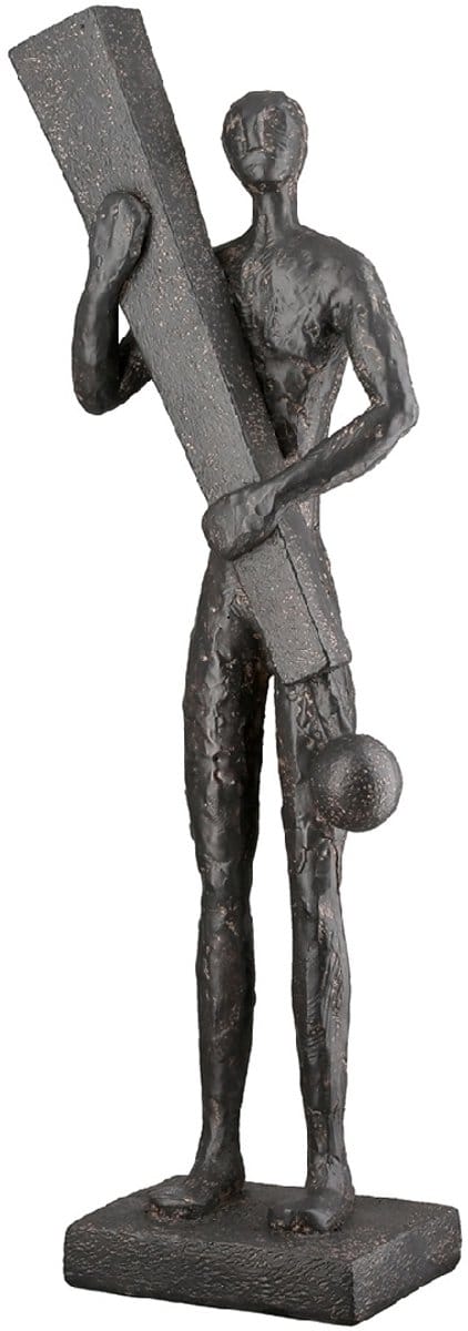 Sculptuur persoon met uitroepteken
