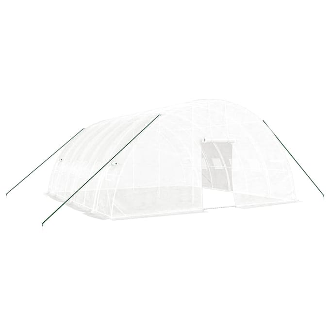 vidaXL - Tuinkas - met - stalen - frame - 36 - m² - 6x6x2,85 - m - wit