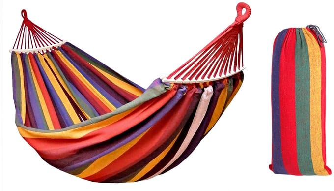Rea - hangmat met spreidstok 1-persoons 40cm - 400257 geel 260x90