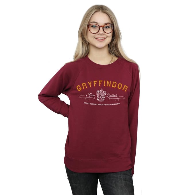 Harry Potter Dames/Dames Gryffindor Team Zwerkbal Sweatshirt (Bourgondië)