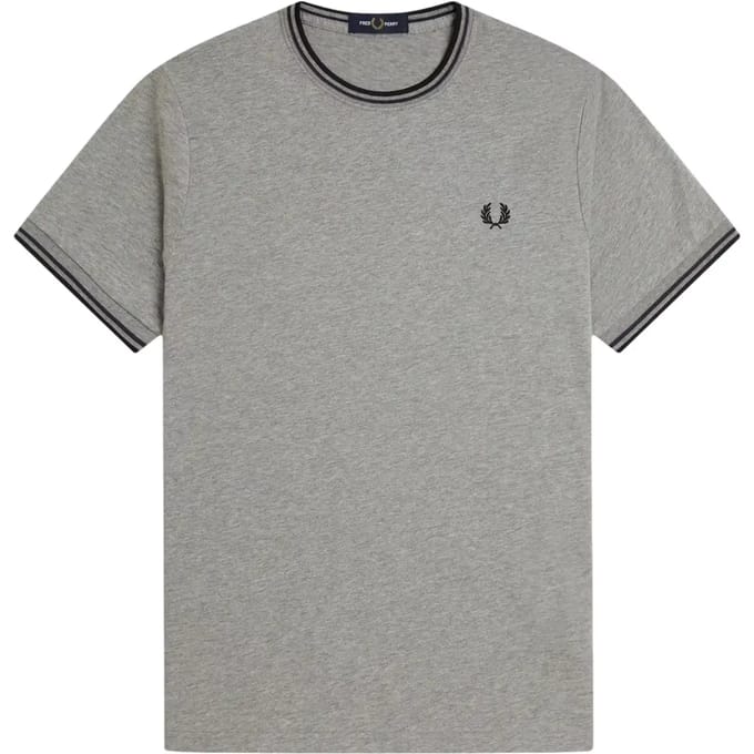 T-shirt met dubbel contrasterend biesje Fred Perry