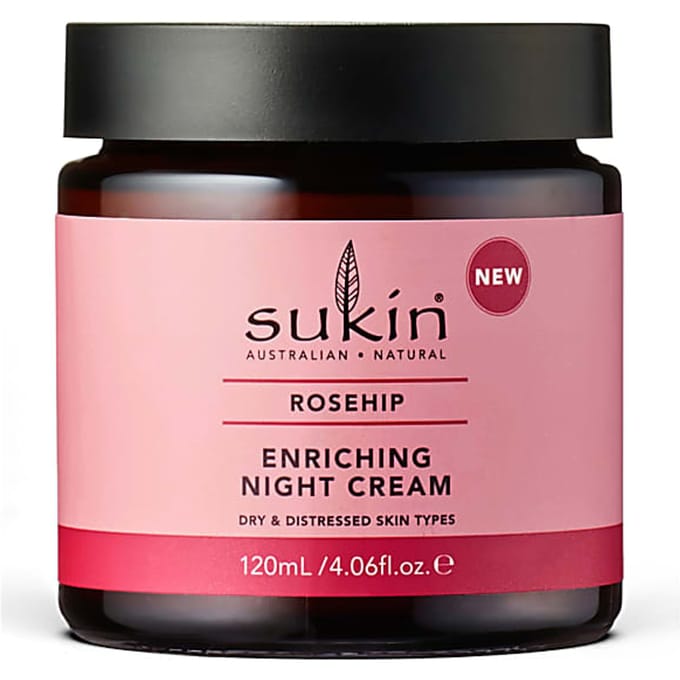 Sukin, Enriching Night Cream, Rosehip, 4.06 fl oz (120 ml) pink