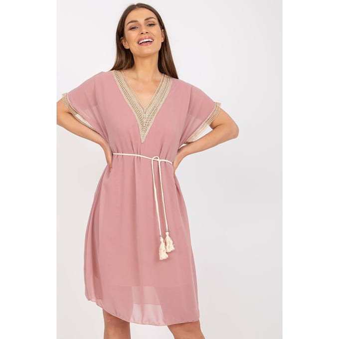 Lace Line Dress - Rosa / Einheitsgröße