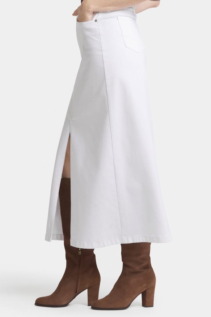 Hoge Taille Lange Rok Met Centrumsplit