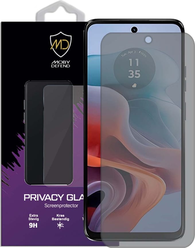 MobyDefend Screenprotector - Geschikt voor Motorola Moto G34 - Matte Privacy Glass Screensaver