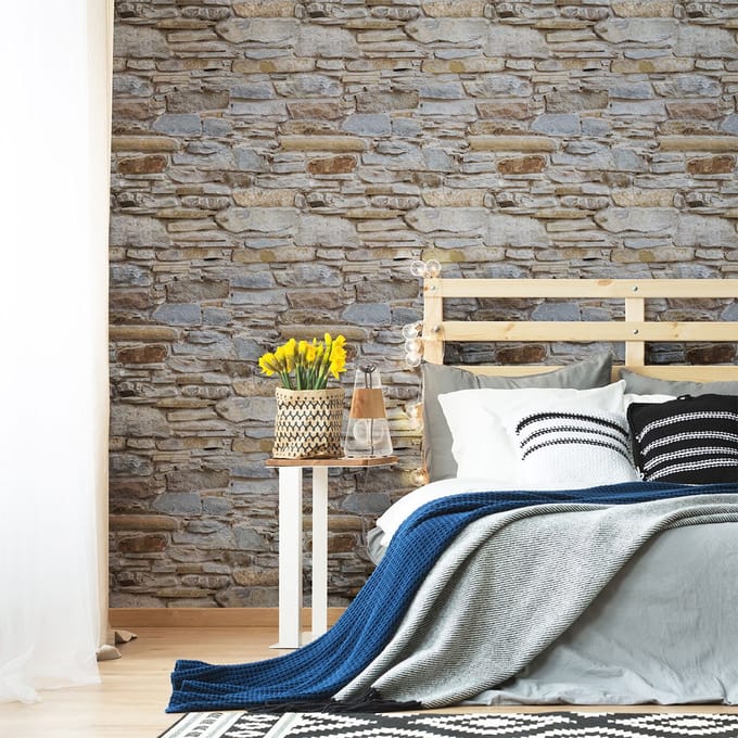 Behangeffect sticker - Limousin Stones - 60x60cm