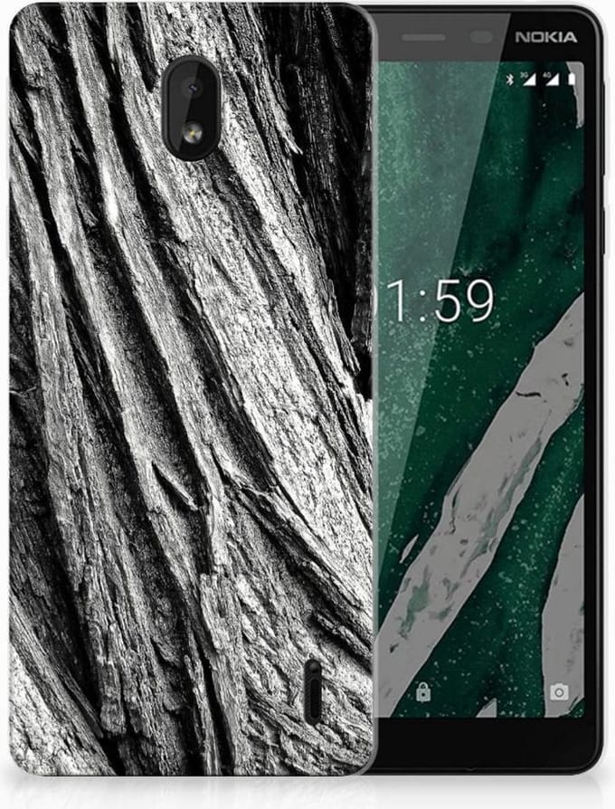 Bumper Hoesje Nokia 1 Plus Boomschors Grijs