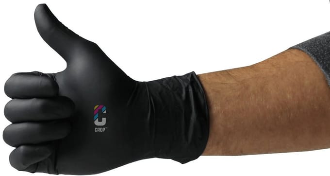 CROP Nitril Handschoenen Zwart - 100 stuks - XL