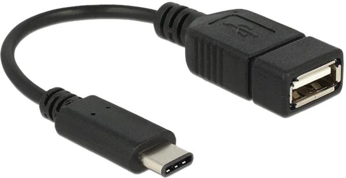 USB Kabel - USB C naar USB A - USB 2.0 - 0.10m - Zwart