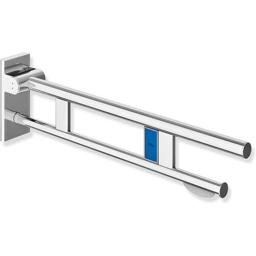 HEWI System 900 folding support rail Duo Design A with toilet roll holder and flush actuation (radio) 900.50.11740
