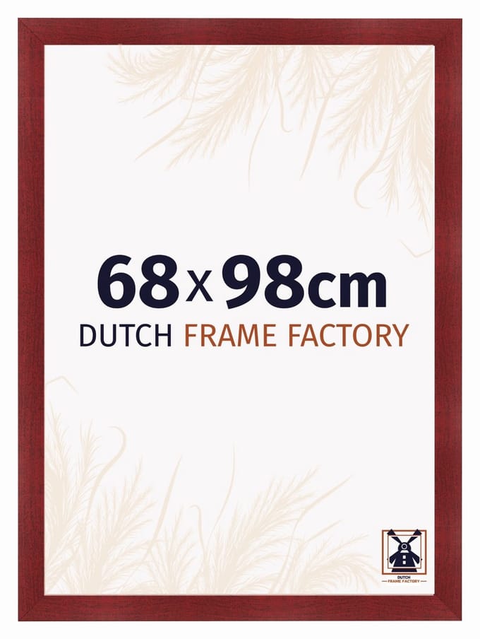 Fotolijst 68x98 cm - MDF - Wijnrood Geveegd - Praag