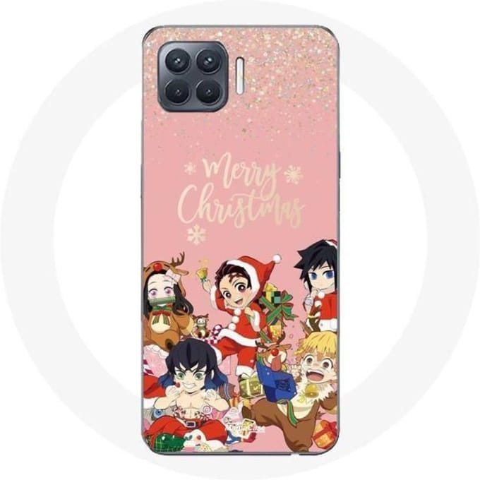 Coque pour Oppo A93 Demon slayer merry christmas affiche Anime Manga