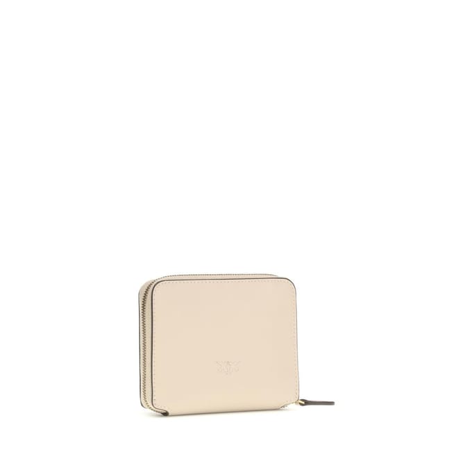 PINKO portemonnee Taylor Zip Around Wallet Beige - Smoke Grey - Antique Gold