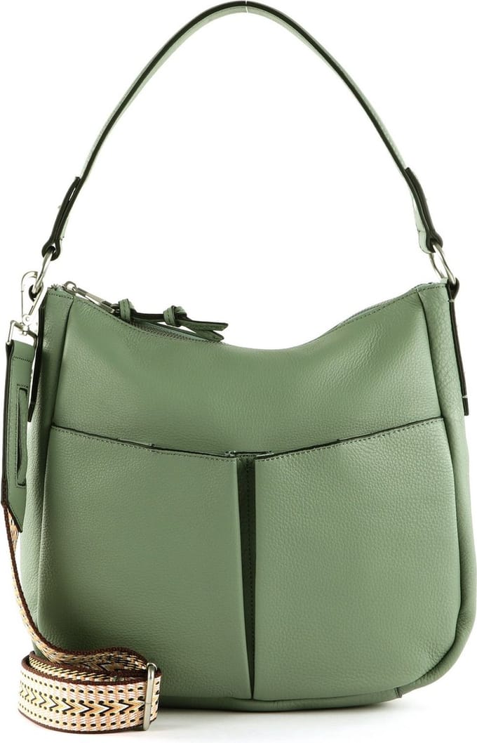 FREDsBRUDER Leren Schoudertas Bloomfield Hobo Sage Kaki