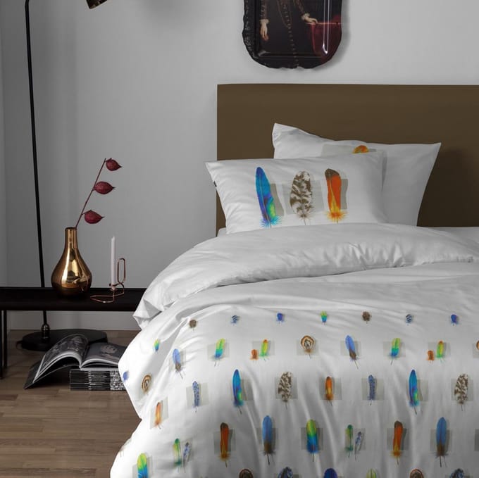 Damai Plumage Dekbedovertrek - Eenpersoons - 140x200/220 cm - White