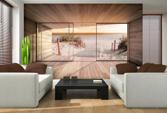 Window Path Beach Sand Nature Photo Wallcovering