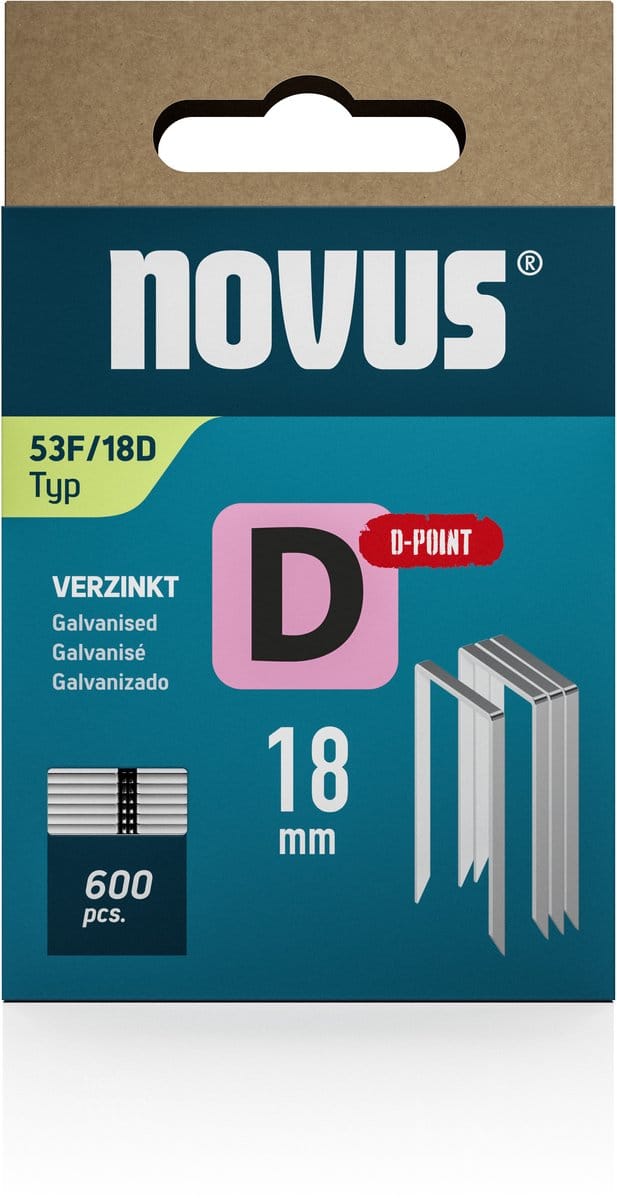 Novus Tools 042-0794 Nieten met plat draad Type 53F 600 stuk(s) Afm. (l x b) 18 mm x 11.3 mm