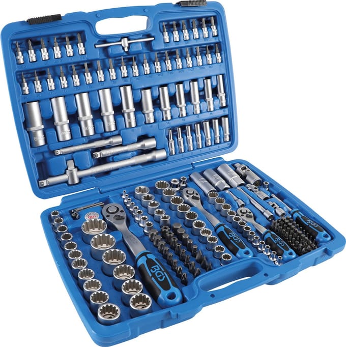 BGS Dopsleutelset Gear Lock 1/4 / 3/8 / 1/2 192 delig