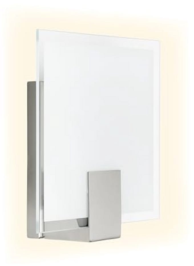 Wandlamp vierkant in ijzer/wit voor LED-lampen