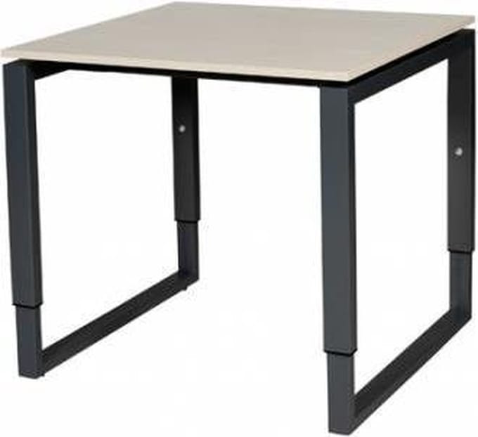 Verstelbaar Bureau - Plus 80x80 Eiken - zwart frame