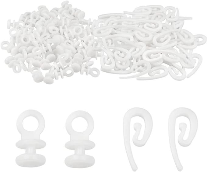 Allecto - Gordijnhaken Plastic Wit - 200 stuks - Duurzaam en Flexibel