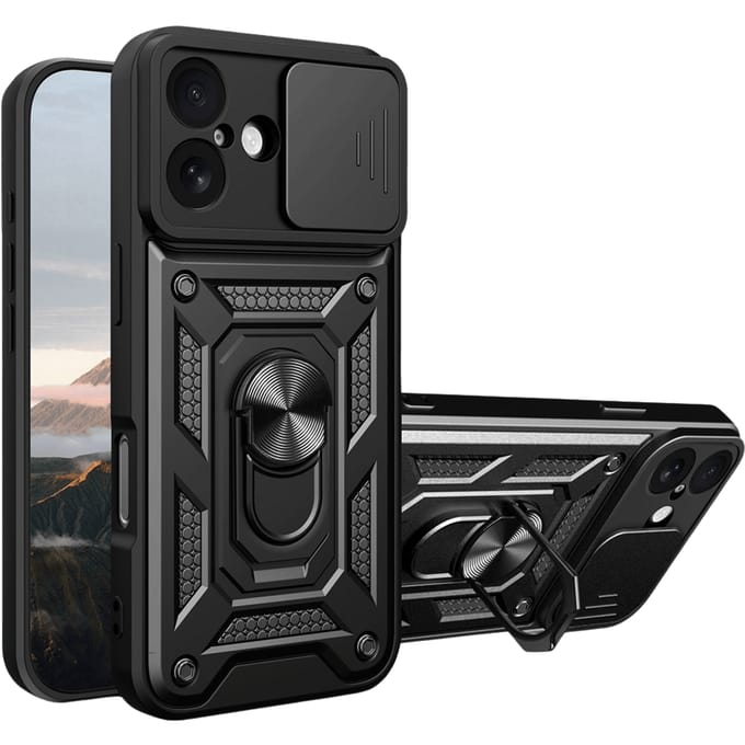 CaseBody Apple iPhone 17 Shield Case met Camera-schuif Zwart