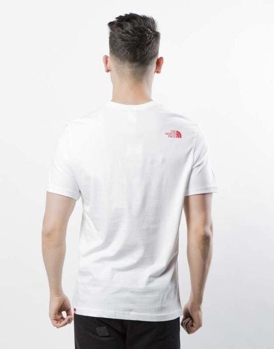 The North Face Heren Fine Short Sleeve T Shirt Wit/Rood
