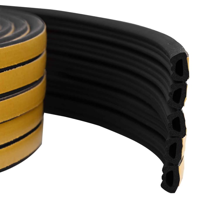 vidaXL - Zelfklevende - raamdichting - 10 - x - 6 - mm - 100 - m - Zwart - EPDM-schuin