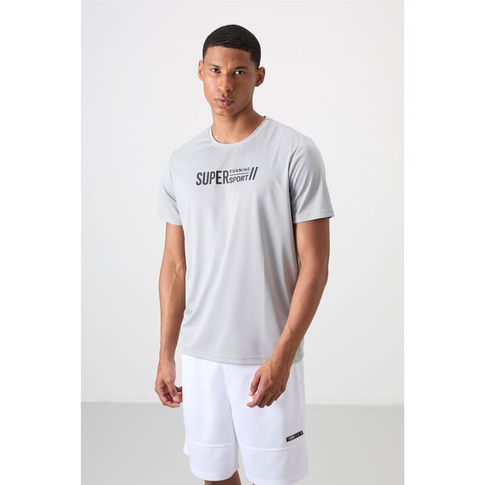 Heren T-Shirt met Print en Ronde Hals