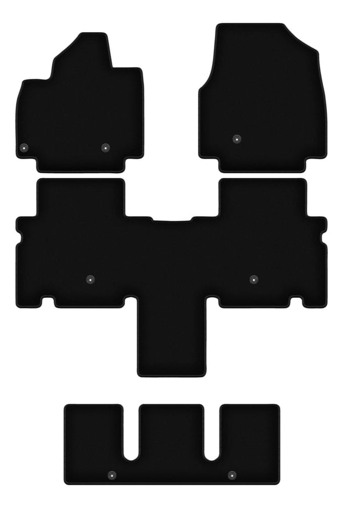 Wielganizator WLG-BASIC Serie - Autovloermatten - Zwart - Kia EV9 - 7-Persoons