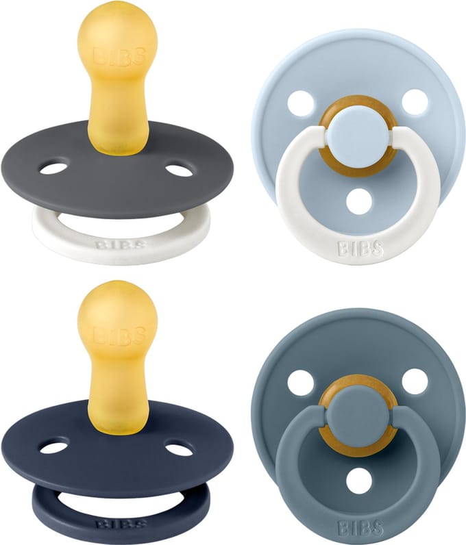 BIBS Colour Fopspeen - 6-18 mnd - 4-pack - Deep Space/Petrol/Iron Glow/Baby Blue Glow