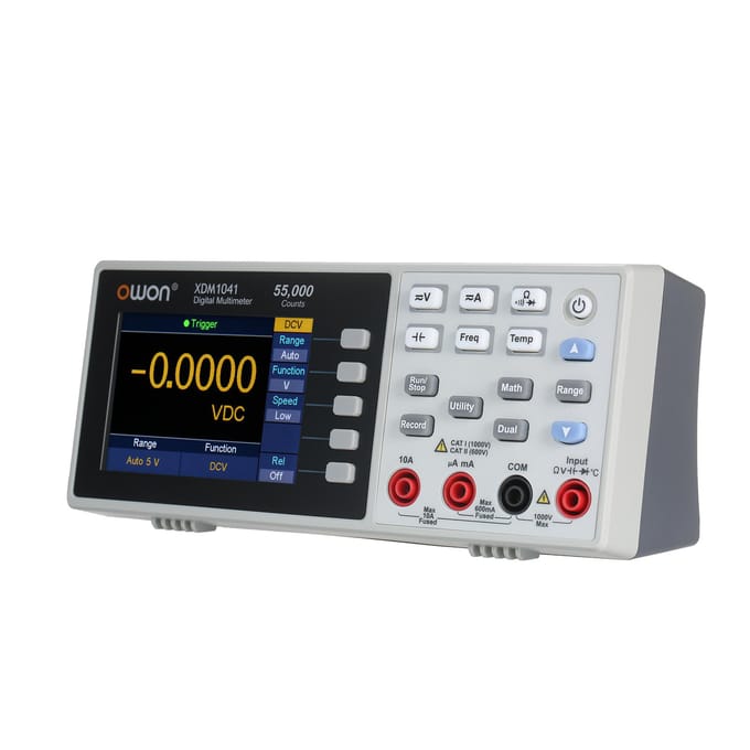 Owon 55.000 counts digitale multimeter, zeer nauwkeurige universele meter met 3,5-inch TFT LCD-scherm EU Plug wit