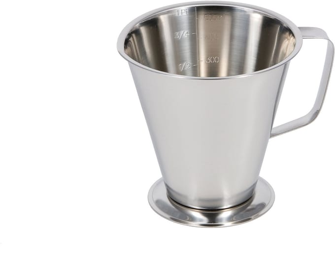 RVS Maatbeker op voet - 1.00Ltr