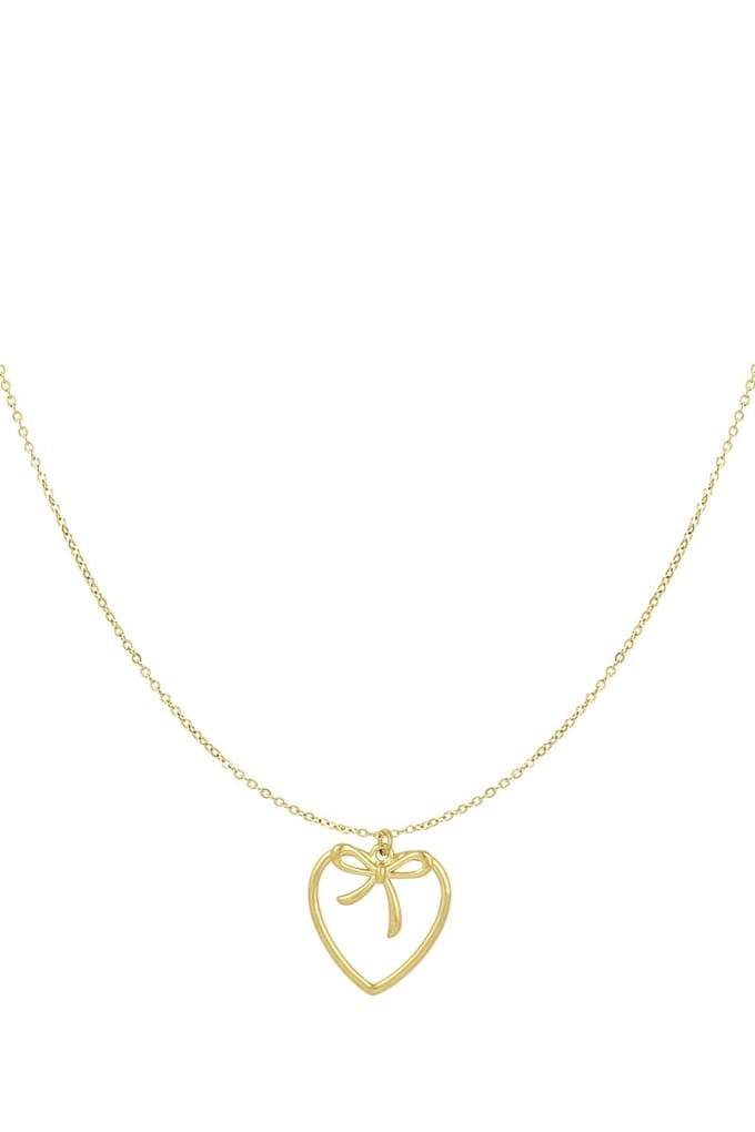 Yehwang ketting - Heartfelt bow ketting - Goudkleurig - Stainless steel
