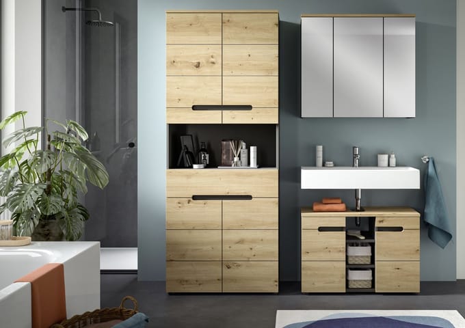 Badcombinatie Basalt Grau - Moderne Badkamer Kast Set - 171x193x34 cm