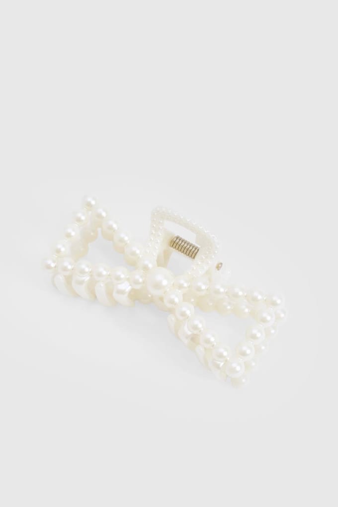 boohoo Dames Haarclip met parelstrik detail